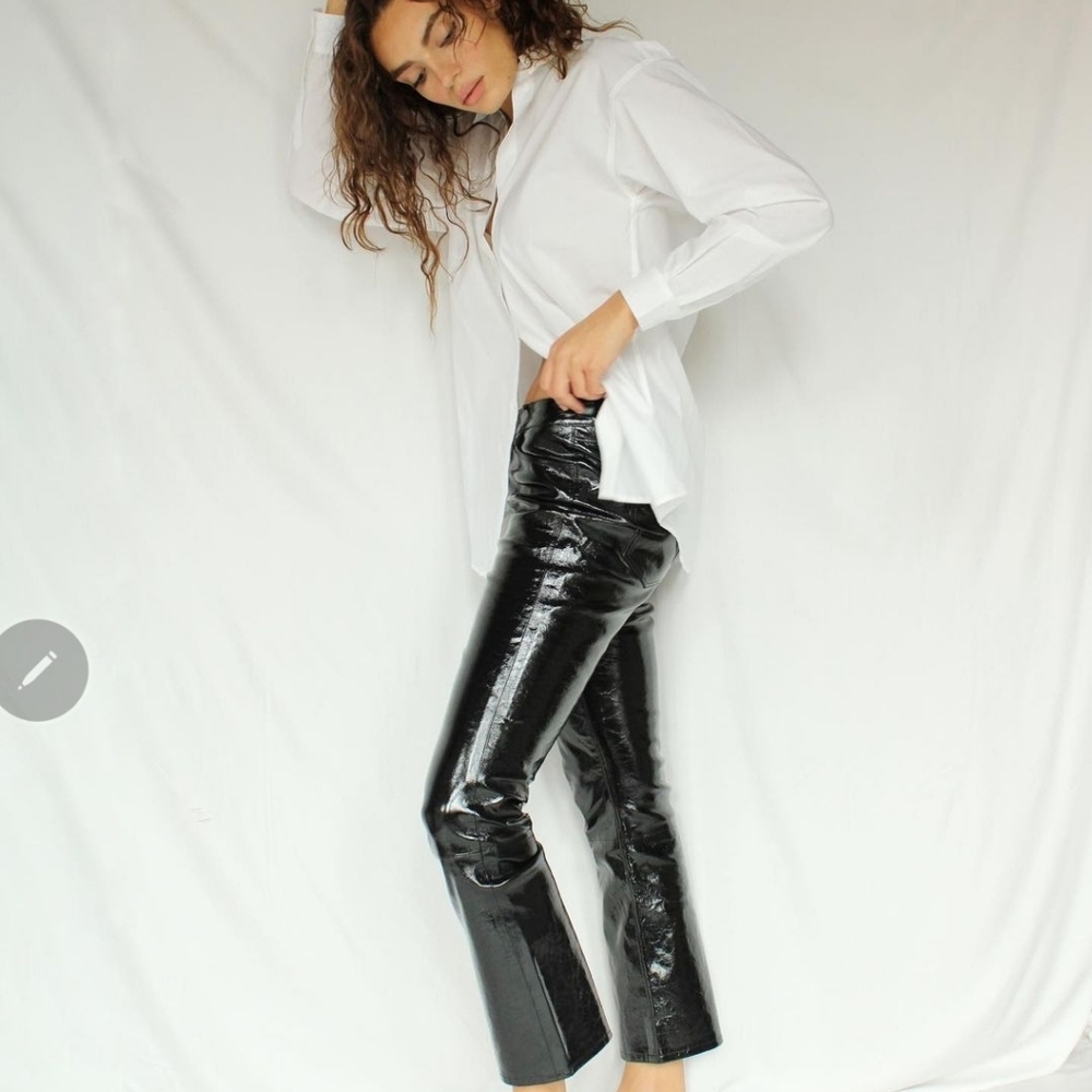 J Brand  cropped patent leather pants